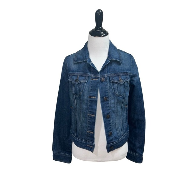 Old Navy Women's S Small Classic Denim Crop Jacket Blue Medium Wash - Picture 1 of 6